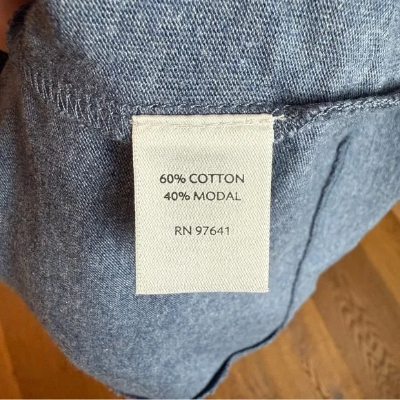 NWT J. Jill Seamed 3/4 Sleeve Cotton/Modal Jersey Knit Dress Heathered Blue Sz L - Picture 7 of 8